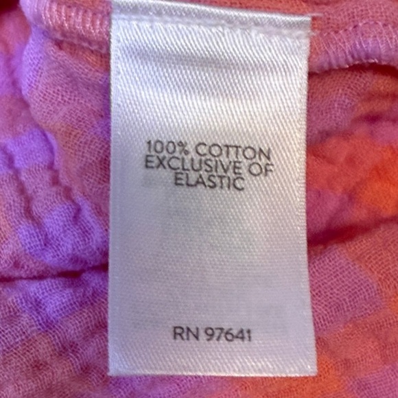J. Jill Cotton Gauze Checkered Partial Button-Down Tunic Pink and Orange Size LP - Picture 5 of 6